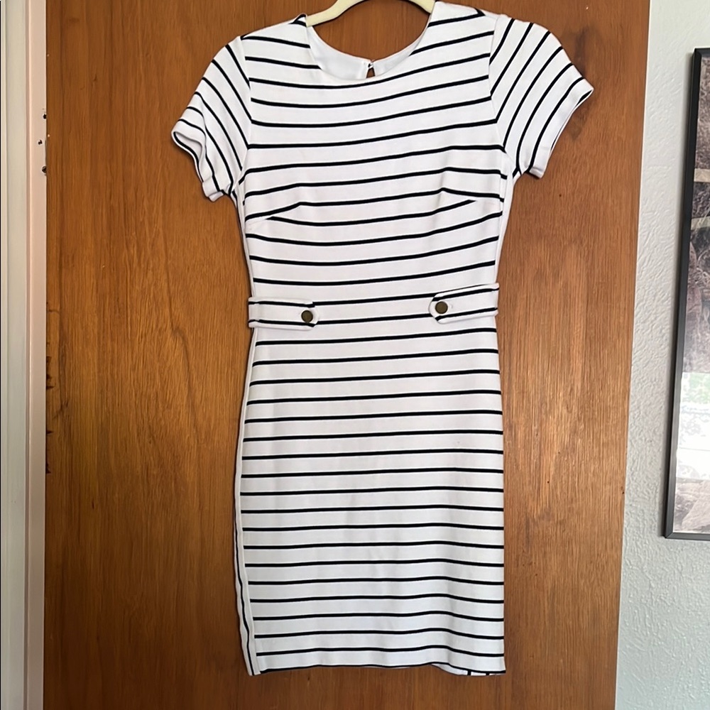 Striped Black and White Dress